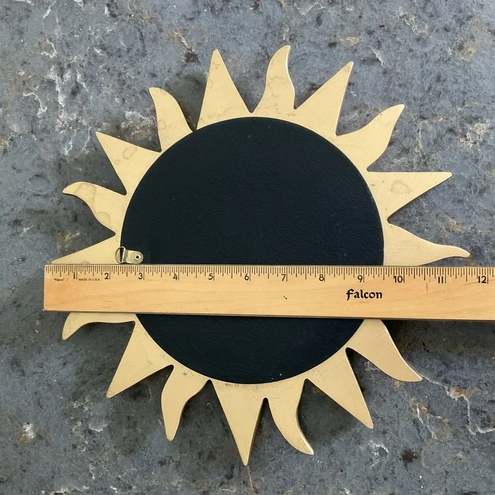 Vintage Gold Sunburst Wall Mirror Hollywood Regency Celestial Starburst MCM 12